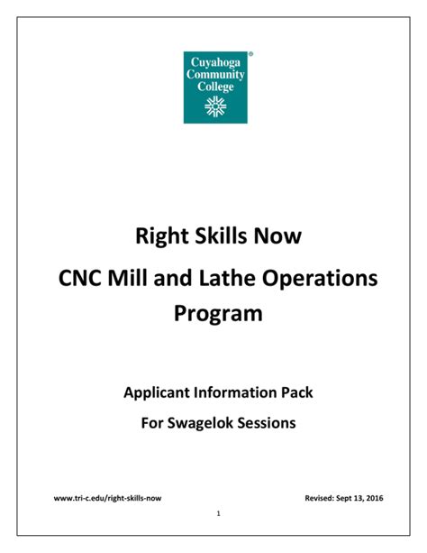 Right Skills Now CNC Operations Program < Cuyahoga 